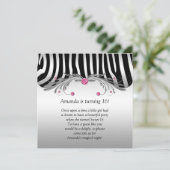 Sweet 16 Silver Black FAUX Roze juwelen Bling Kaart (Staand voorkant)