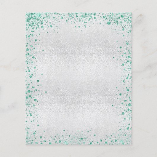 Sweet 16 Silver blauwgroen glitter-budgetuitnodigi Flyer (Achterkant)