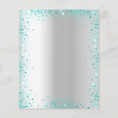 Sweet 16 Silver blauwgroen glitter-budgetuitnodigi Flyer (Achterkant)