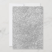 Sweet 16 Silver Faux Glitter Gestreepte Verjaardag Kaart (Achterkant)