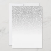 Sweet 16 Silver Glitter Glamoureuze partijuitnodig Kaart (Achterkant)