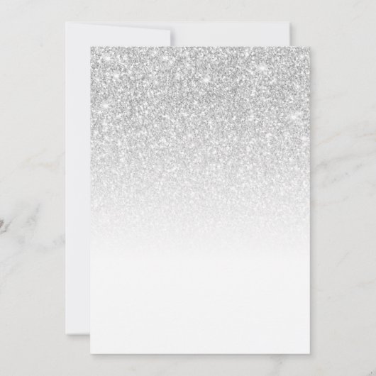 Sweet 16 Silver Glitter Glamoureuze partijuitnodig Kaart (Achterkant)