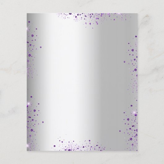 Sweet 16 Silver paarse begrotingsuitnodiging Flyer (Achterkant)