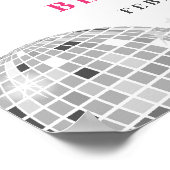 Sweet 16 Silver Retro Disco PINK Glitter welkom Poster (Hoek)