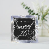 Sweet 16 Silver Spiders 16th Birthday Party Kaart (Staand voorkant)