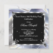 Sweet 16 Silver Spiders 16th Birthday Party Kaart (Achterkant)