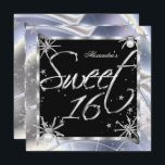 Sweet 16 Silver Spiders 16th Birthday Party Kaart<br><div class="desc">Sweet 16 Party Silver Spiders Metal ziet er zwart uit, 16e verjaardag, Halloween Sweet Sixteen Stars en Glitter Silver. Uitnodiging van de Birthday Party. Fantastische Elegant Events for teen Girls, Party Invites. Gewoon aanpassen! De en elite Party van de Elegant Birthday Party nodigt uit voor de verjaardag. Uitnodiging van de...</div>
