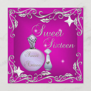Sweet 16 Sixteen Birthday Pink Parfum Fles Kaart