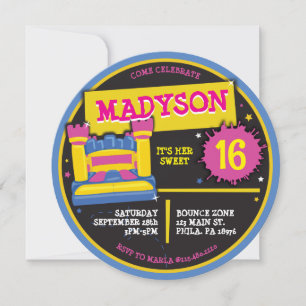 Sweet 16 Sixteen BOUNCE HOUSE CASTLE PRINCESS Kaart