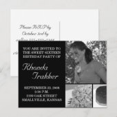  Sweet 16 Sixteen Kaart Invitation (Voorkant / Achterkant)