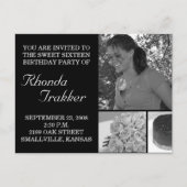  Sweet 16 Sixteen Kaart Invitation (Voorkant)