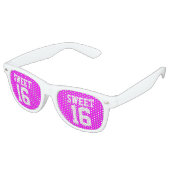 SWEET 16 SIXTEEN neonroze Birthday party shades Retro Zonnebril (Gekanteld)