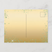 Sweet 16 smaragdgroene goudjurk briefkaart (Achterkant)