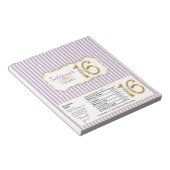 Sweet 16 Snoep Bar wrappers-Gold-nummers Notitieblok (Schuin)