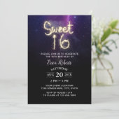 Sweet 16 Sparkler Summer Stars Birthday Party Kaart (Staand voorkant)