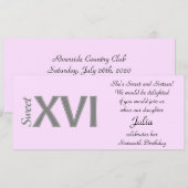 Sweet 16 Special Birthday XVI Party Kaart (Voorkant / Achterkant)