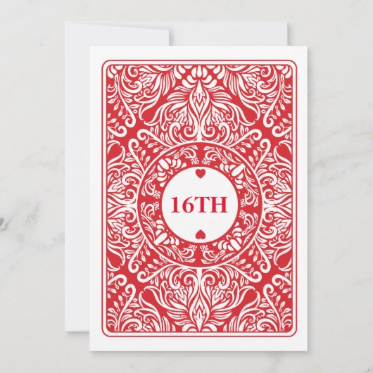 Sweet 16-speelkaart Ace Vegas Birthday Party Kaart (Achterkant)