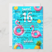 Sweet 16 Splash Bash: Uitnodiging voor het zwembad (Voorkant)