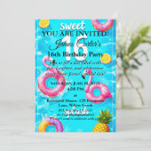 Sweet 16 Splash Bash: Uitnodiging voor het zwembad (Staand voorkant)