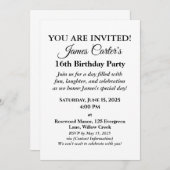 Sweet 16 Splash Bash: Uitnodiging voor het zwembad (Voorkant / Achterkant)