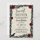 Sweet 16 sprookjesroos & Thorn Modern Glitter Kaart (Voorkant)