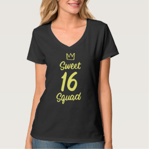 Sweet 16 Squad Girl Teen 16th Birthday Zestiende W T-shirt