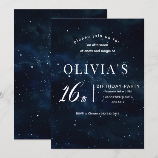 Sweet 16 Sterrennacht Verjaardag onder de sterren Kaart (Voorkant / Achterkant)