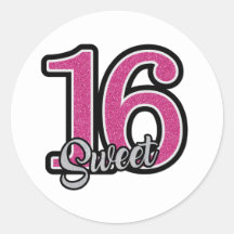 Sweet 16 sticker/seal classic rond