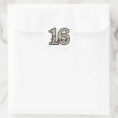 Sweet 16 sticker/seal classic rond ronde sticker (Tas)