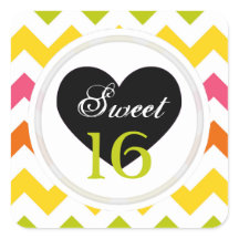 Sweet 16 Stickers: Zomerpastel Chevron Print