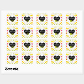 Sweet 16 Stickers: Zomerpastel Chevron Print Vierkante Sticker (Vel)