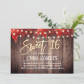 Sweet 16 String Lights Autumn Leaves Birthday Kaart (Staand voorkant)