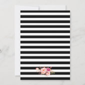 Sweet 16 Striped Pink Floral Gold Kaart (Achterkant)