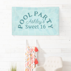 Sweet 16 Summer Pool Party Banner