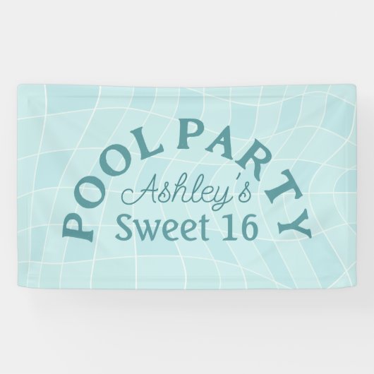 Sweet 16 Summer Pool Party Banner (Horizontaal)