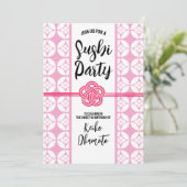 Sweet 16 Sushi feest 花菱七宝紋 Hanabishi Shippo Kaart (Staand voorkant)