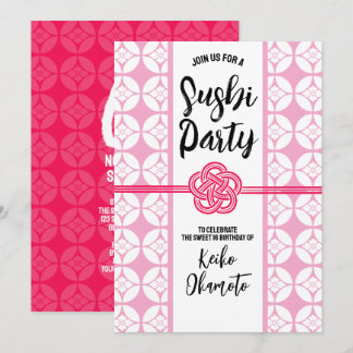 Sweet 16 Sushi feest 花菱七宝紋 Hanabishi Shippo Kaart