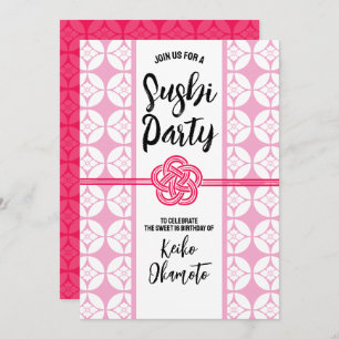 Sweet 16 Sushi feest 花菱七宝紋 Hanabishi Shippo Kaart