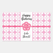 Sweet 16 Sushi feest 花菱七宝紋 Hanabishi Shippo Rechthoekige Sticker (Voorkant)
