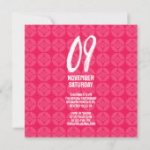 Sweet 16 Sushi feest 花菱七宝紋 Hanabishi Shippo Save The Date (Achterkant)