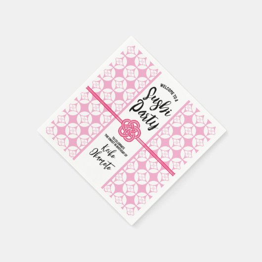 Sweet 16 Sushi feest 花菱七宝紋 Hanabishi Shippo Servet (Hoek)