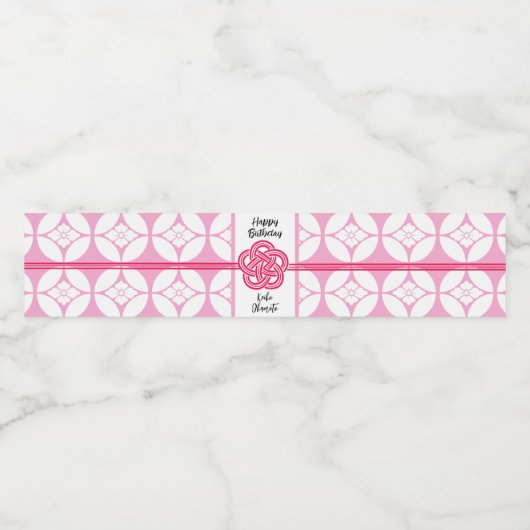 Sweet 16 Sushi feest 花菱七宝紋 Hanabishi Shippo Waterfles Etiket (Enkel label)