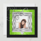 Sweet 16 Sweet Sixteen Limoen Black Foto Kaart (Voorkant)