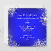 Sweet 16 Sweet Sixteen Royal Blue Snowflakes Kaart (Achterkant)