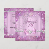 Sweet 16 Sweet Sixteen  Roze Pearl Kaart (Voorkant / Achterkant)