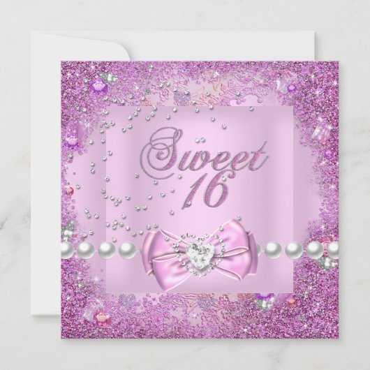 Sweet 16 Sweet Sixteen  Roze Pearl Kaart (Voorkant)