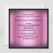 Sweet 16 Sweet Sixteen roze zwart Pearl Kaart (Achterkant)