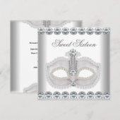 Sweet 16 Sweet Sixteen White Diamonds Masker Kaart (Voorkant / Achterkant)