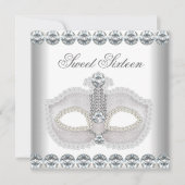 Sweet 16 Sweet Sixteen White Diamonds Masker Kaart (Voorkant)