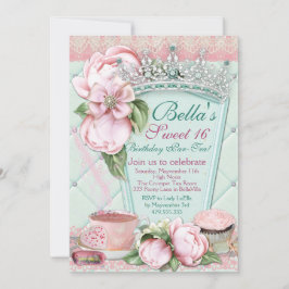 Sweet 16 Tea Party uitnodiging